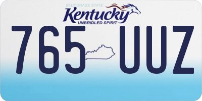 KY license plate 765UUZ