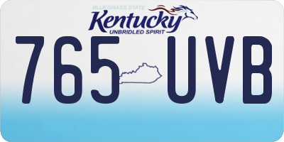 KY license plate 765UVB