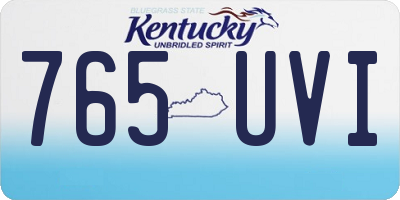 KY license plate 765UVI