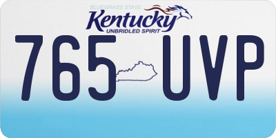 KY license plate 765UVP