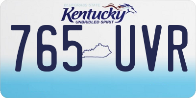 KY license plate 765UVR