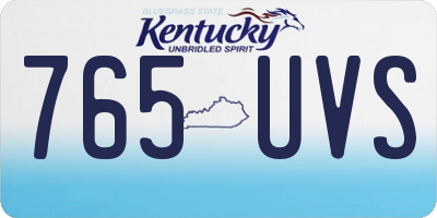 KY license plate 765UVS