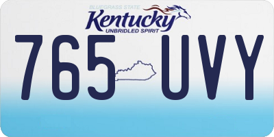 KY license plate 765UVY