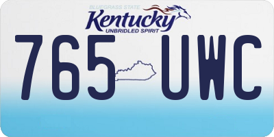 KY license plate 765UWC