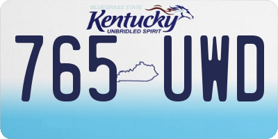 KY license plate 765UWD