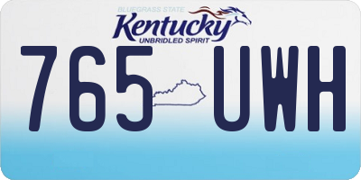 KY license plate 765UWH