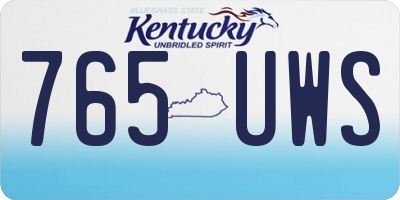 KY license plate 765UWS