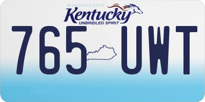 KY license plate 765UWT
