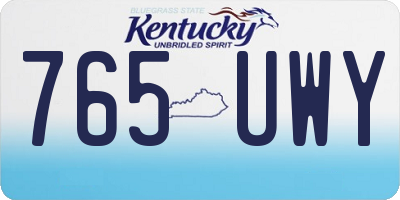 KY license plate 765UWY
