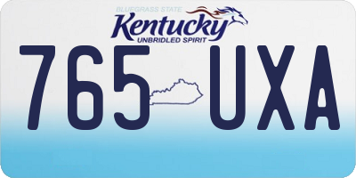 KY license plate 765UXA