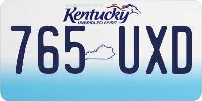 KY license plate 765UXD