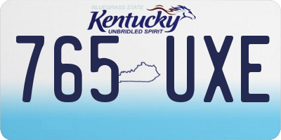 KY license plate 765UXE