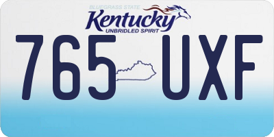 KY license plate 765UXF