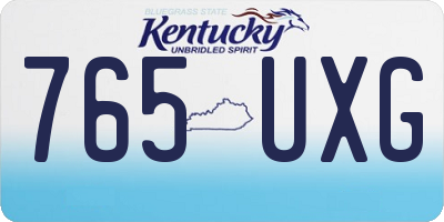 KY license plate 765UXG