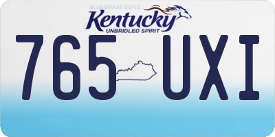 KY license plate 765UXI