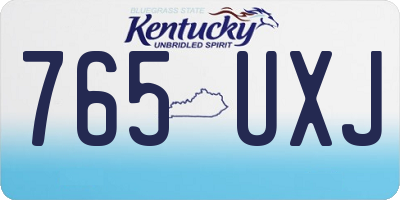 KY license plate 765UXJ
