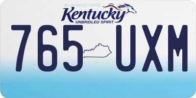 KY license plate 765UXM