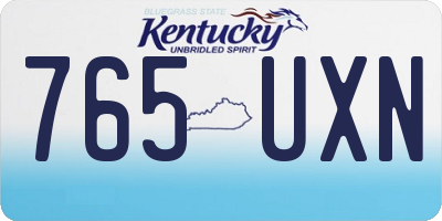 KY license plate 765UXN