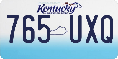 KY license plate 765UXQ