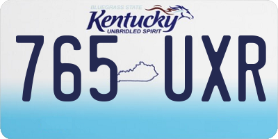 KY license plate 765UXR