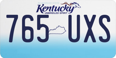 KY license plate 765UXS