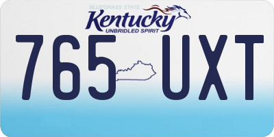 KY license plate 765UXT
