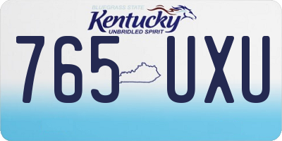 KY license plate 765UXU