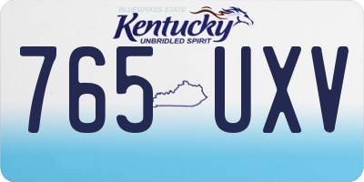 KY license plate 765UXV