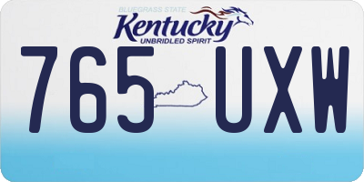 KY license plate 765UXW