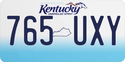 KY license plate 765UXY