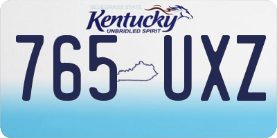 KY license plate 765UXZ