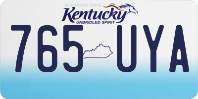 KY license plate 765UYA