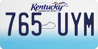 KY license plate 765UYM