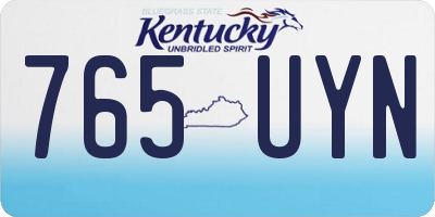 KY license plate 765UYN