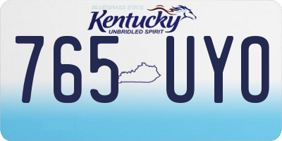 KY license plate 765UYO