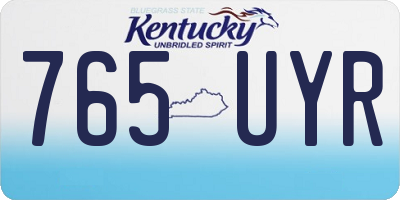 KY license plate 765UYR