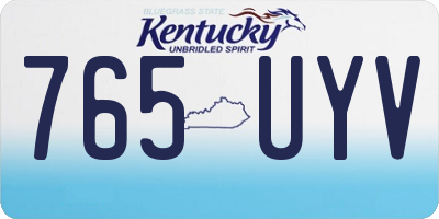 KY license plate 765UYV