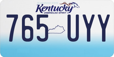 KY license plate 765UYY