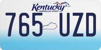 KY license plate 765UZD