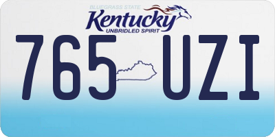 KY license plate 765UZI