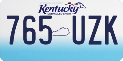 KY license plate 765UZK