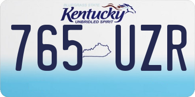 KY license plate 765UZR