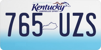 KY license plate 765UZS