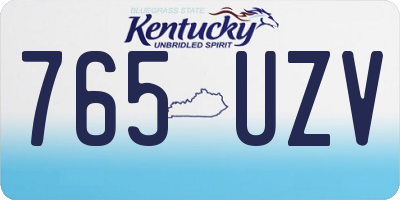 KY license plate 765UZV