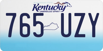 KY license plate 765UZY