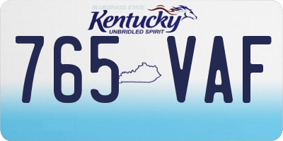 KY license plate 765VAF