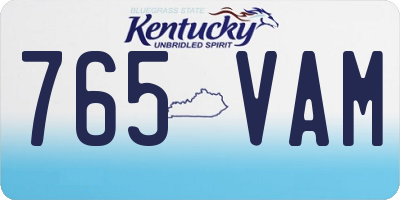 KY license plate 765VAM