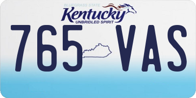 KY license plate 765VAS