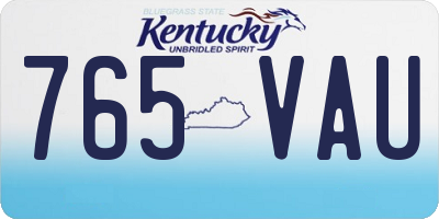 KY license plate 765VAU