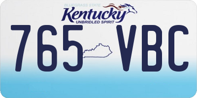KY license plate 765VBC